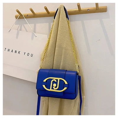 Designer Handbags For Women Leather Metal Buckle Flap Square Shoulder Bags Fashion 2024 Ladies Messenger Bags Females Casual