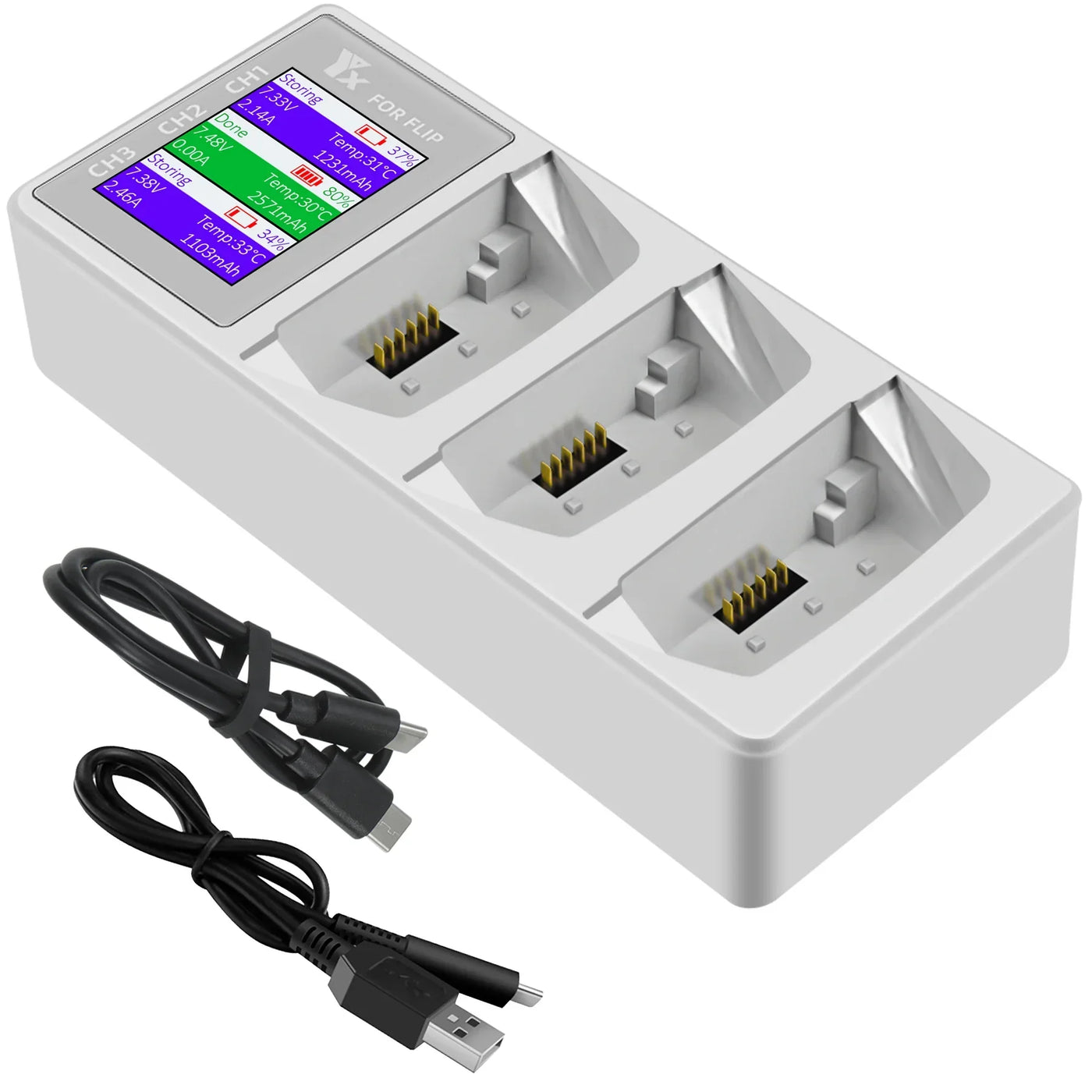 3 IN 1 Battery Charger For DJI Flip Drone Parallel Charging Hub Charging Board With Display Monitor Parts