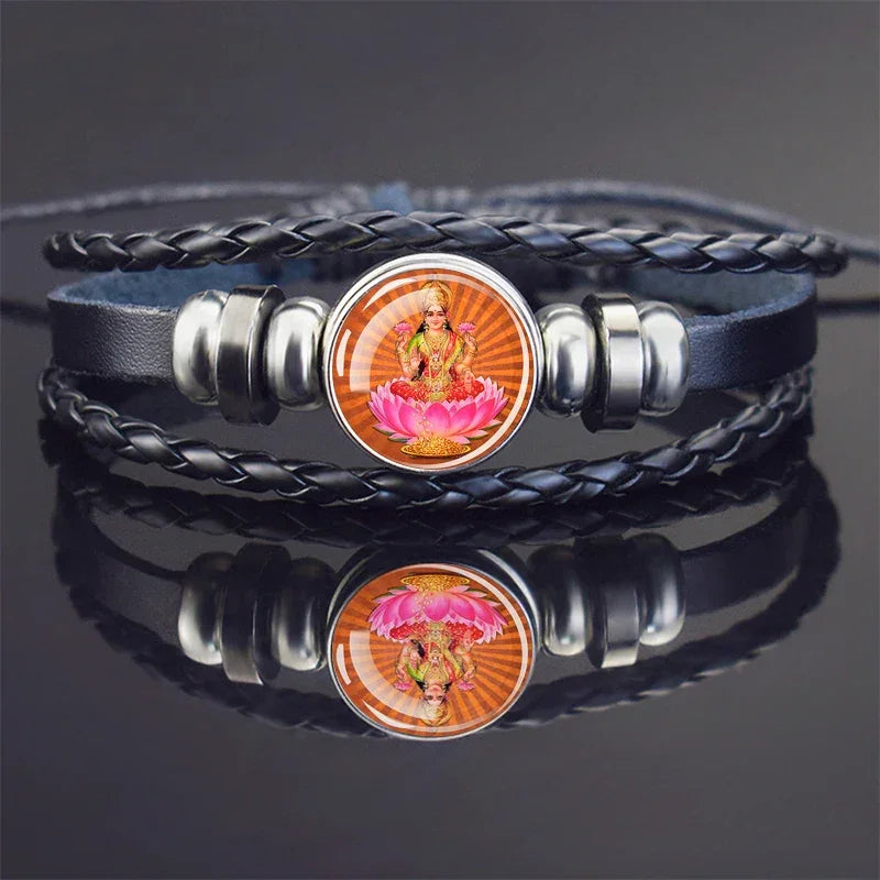 Hinduism God Bracelets Ganesha Vishnu Shiva Amulet Bracelet for Men Women Goddess of Kashmi Wealth Bangle India Buddhism Jewelry