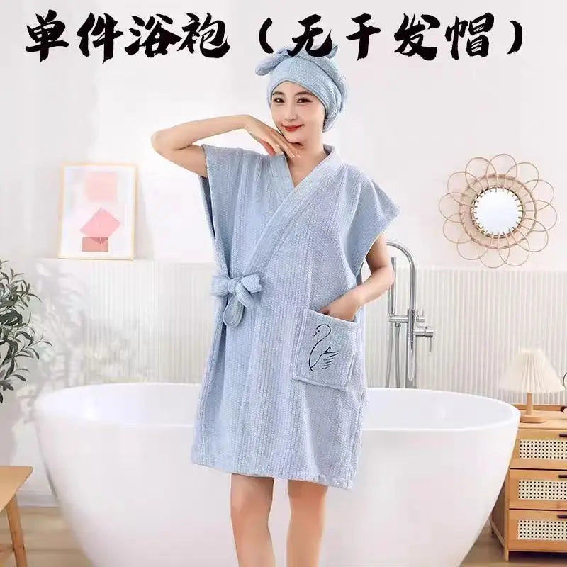 Bathrobe for ladies. It's made of corn - velvet material.