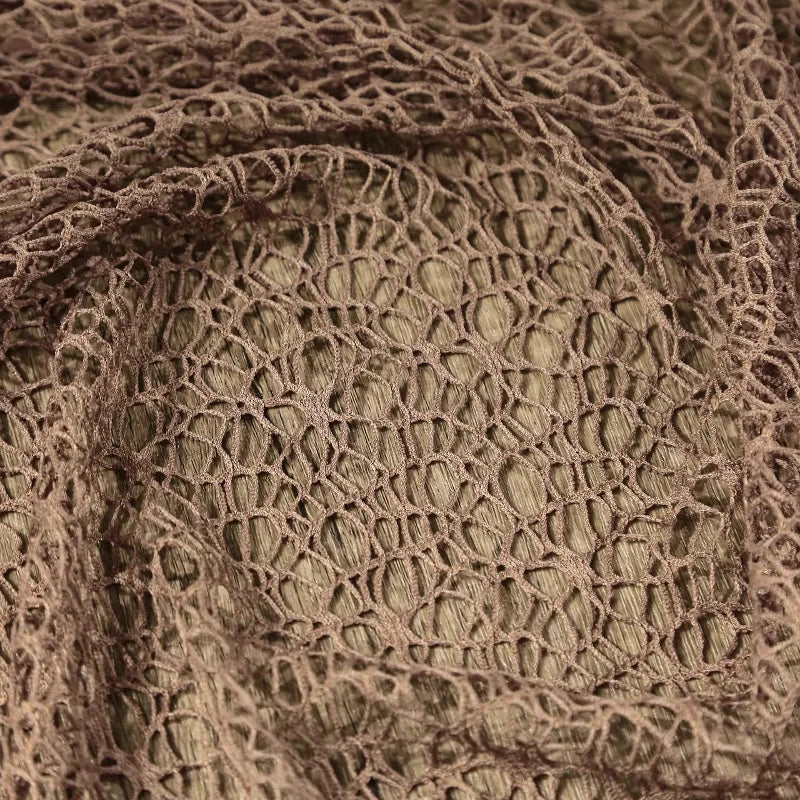 Hollow Out Large Mesh Fabric with Irregular Winding Hook and Flower Texture Creative Dress DIY Clothing Decoration Fabric