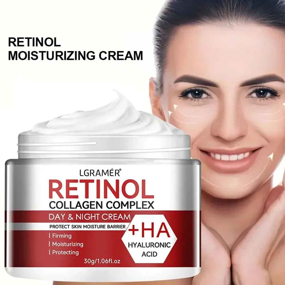 Retinol Collagen Youth Cream Deep Moisturizing Skin Repair Wrinkles Smoothing Firming Enhancement Cream for Dry Aging Skin