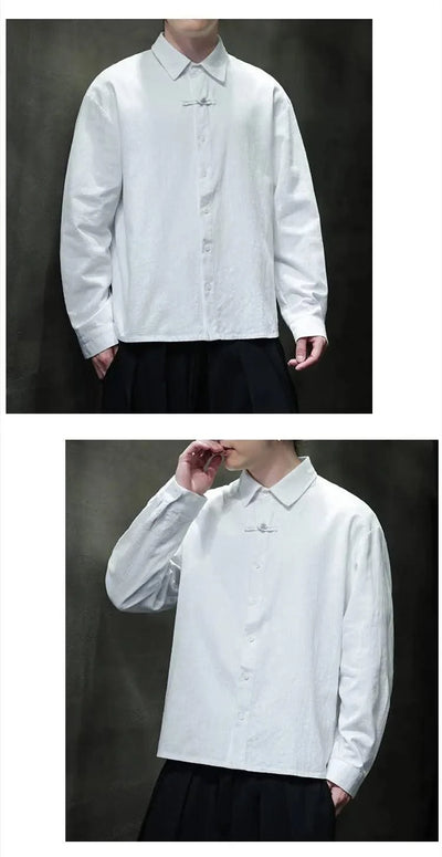 Mens Linen Shirts Casual Streetwear Long Sleeve Turn Down Collar Summer Beach Vacation Hawaiian Shirts M-5XL Plus Size Men Tops