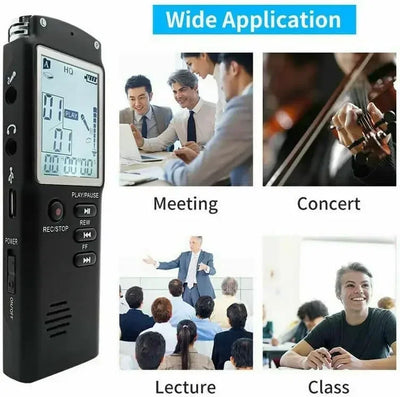 Voice Recorder - Voice Activated Recorder with Earphone & USB Charge Cable, Digital Voice Recorder with Playback for Lectures &