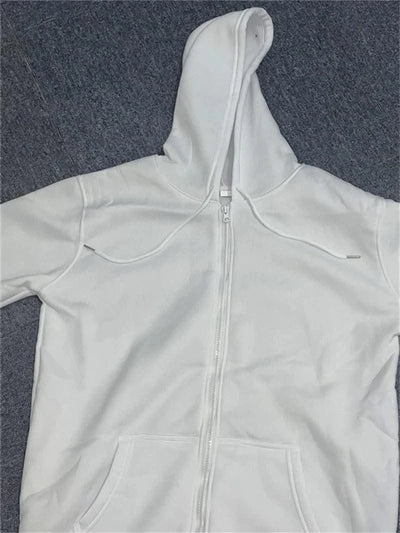 Zipper Hoodies Women/Men Fashion Long Sleeve Hooded Fleece Sweatshirt