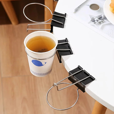 Stainless Steel Multi-Functional Cup Holder with Pen Slot - Ergonomic Desk Organizer for Office, Home, or Bathroom