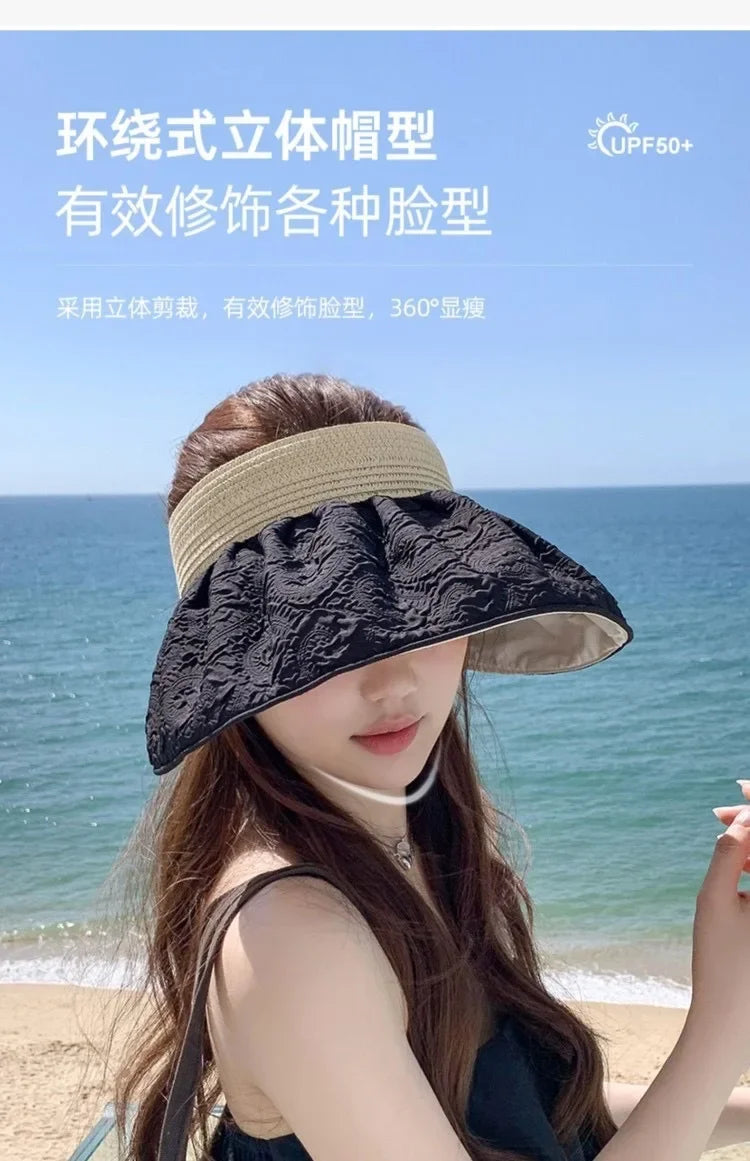 Sunscreen Hat Premium Women's Summer UV Protection Double-sided Shell Hat Sun Hat Empty Top Sun Hat Summer Eaves Hats for Women2