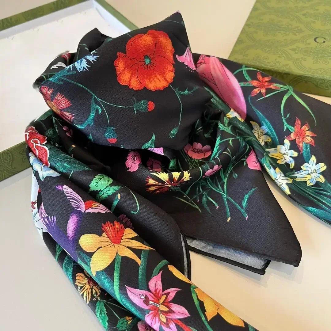 Silk scarf: modern flair - effortlessly chic styling.