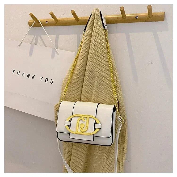 Designer handbags for women leather metal buckle flap square shoulder bags fashion 2024 ladies messenger females casual