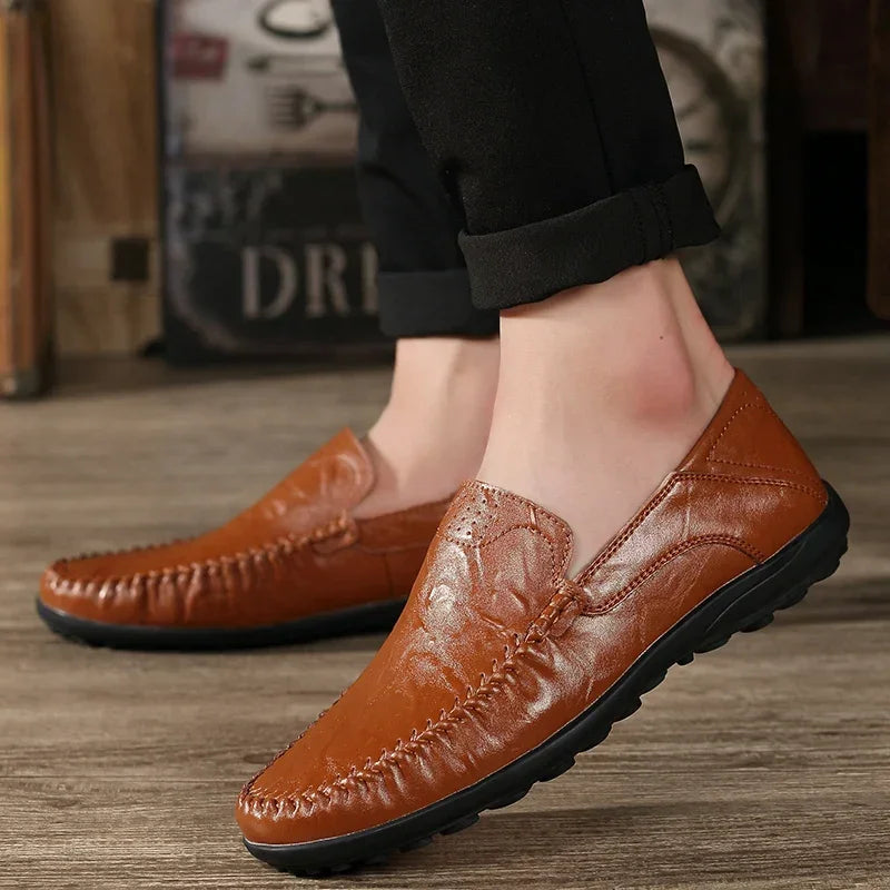 Men Loafers Leather Shoes For Men Casual Shoes Moccasins Breathable Sneakers Men Driving Shoes Comfort Flats