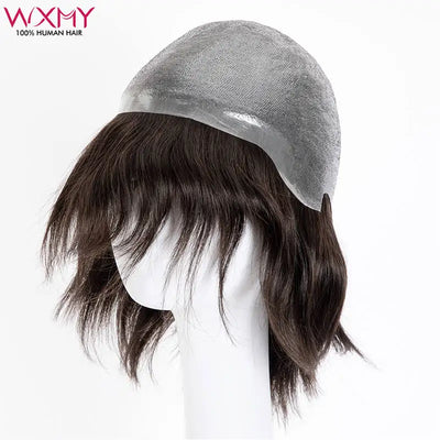 Durable Full Pu Knotted Base Human Hair Wigs For Women Full PU Women's Short Wigs Jewish Women Real Natural Hair Wig Hairpieces