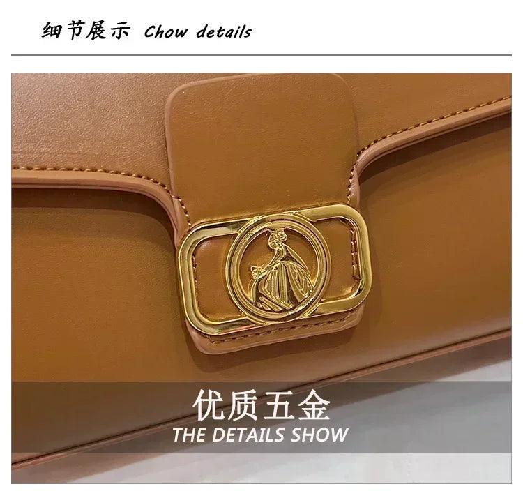 Women’s handbag new bags for women metal handle leather famous brand designer crossbody fashion trend shoulder bag