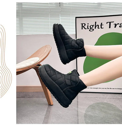 Kalsooni 2024 Winter Velvet Thick Warm Shoes Waterproof Platform Snow Boots for Women