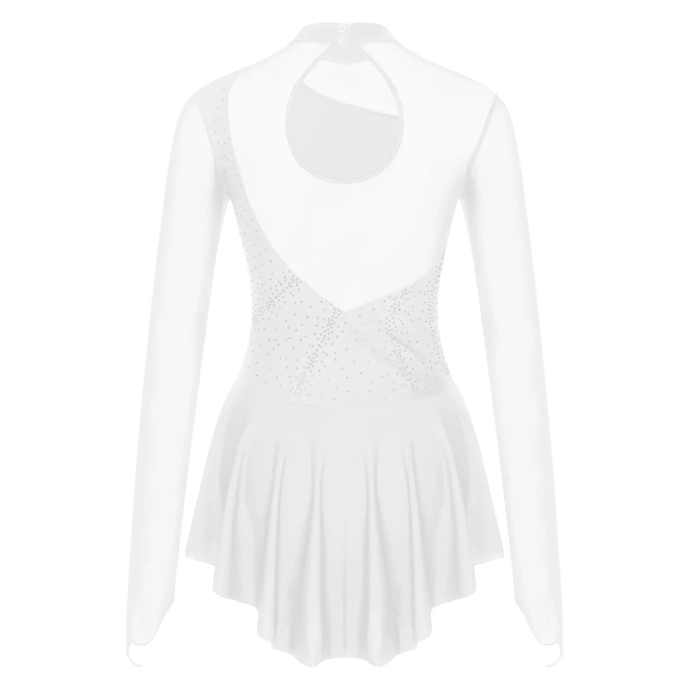 Women Modern Lyrical Dress Camisole Dance Costume Ballet Asymmetric High-Low Mesh Skirted Sleeveless Leotard Gymnastic Dancewear