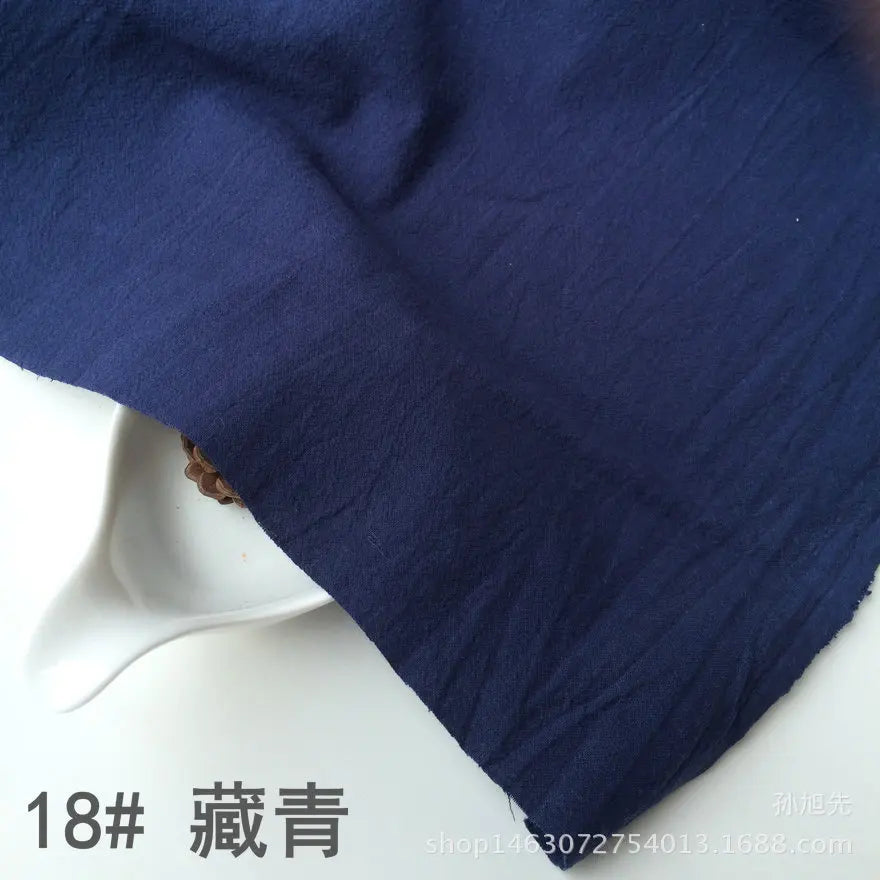 Cotton Linen Fabric Skin Texture Crepe By The Meter for Clothing Curtain Dress Shirt DIY Sewing Plain Textile Cloth Gray Soft