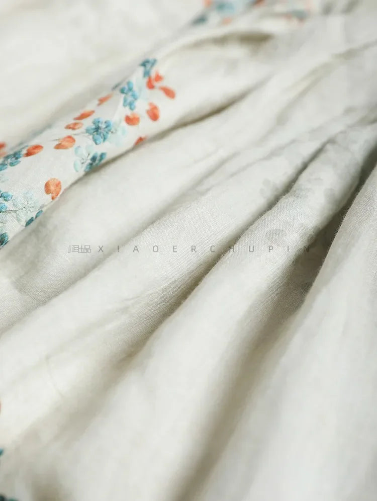 Summer Dress Women 2025 Long Print Elegant Clothing Vintage Elastic Waist Korean Beach Style V-Neck Fashion Robe Ropa De Mujer