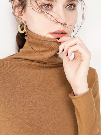 2025 Turtleneck Women Sweaters Autumn Winter Sweater Knitted Pullover Long Sleeve Woman Sweaters Tops Soft Jumper Pull Femme