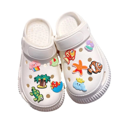 Cartoon Clogs charms DIY shoe buckle Summer beach cute shoes flower  Detachable For Clogs Decorations Children gift