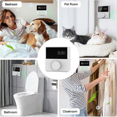 Air Purifier for Home 2400Mah USB Rechargeable Negative Ion Air Purifier Low Noise Smart Air Ionizer with LED Digital Display