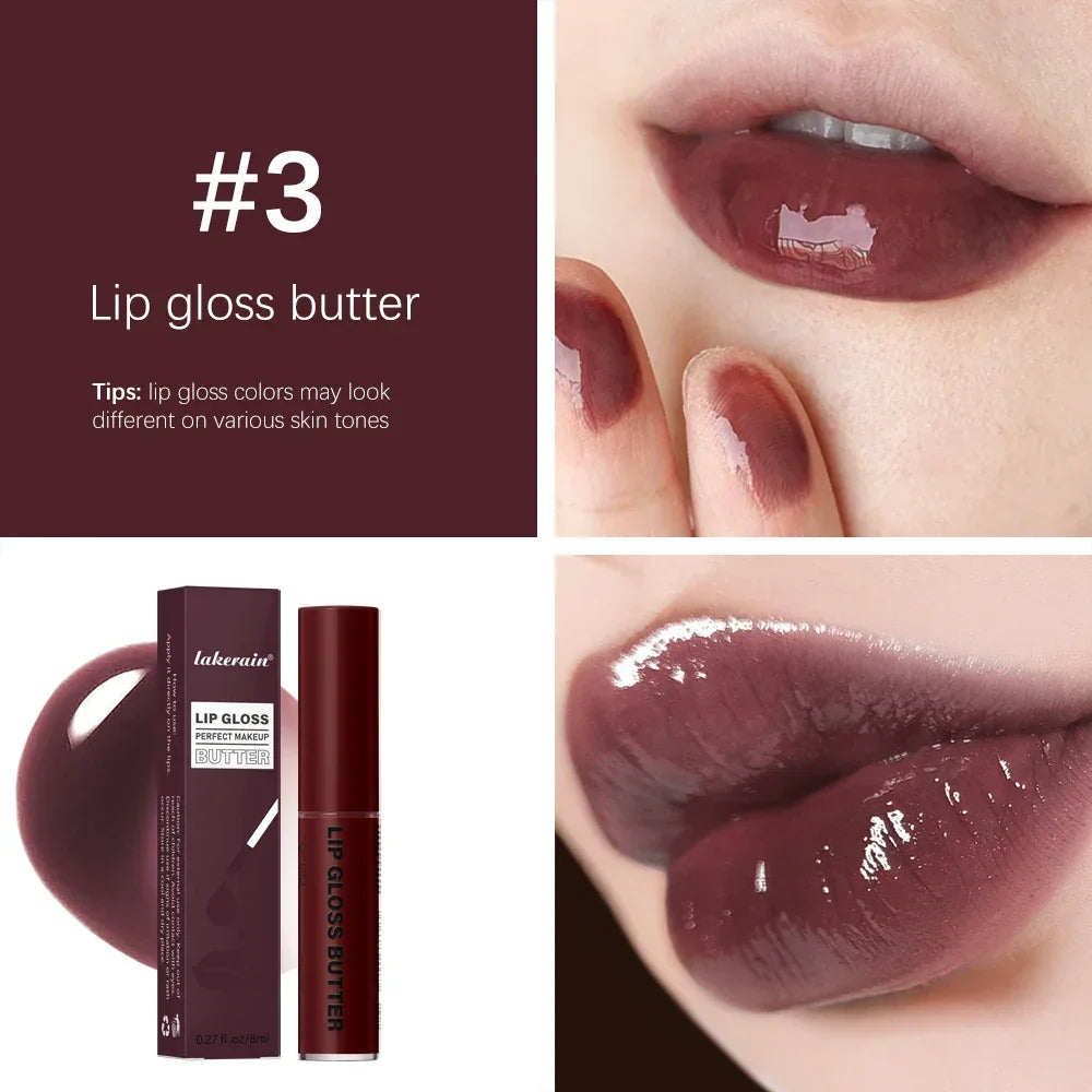 8ml Butter Non-stick Cup Gloss Lip Gloss Moisturizing Mirror Lip Gloss Lasting Color Lip glaze Dye Lip Liquid Makeup For Women