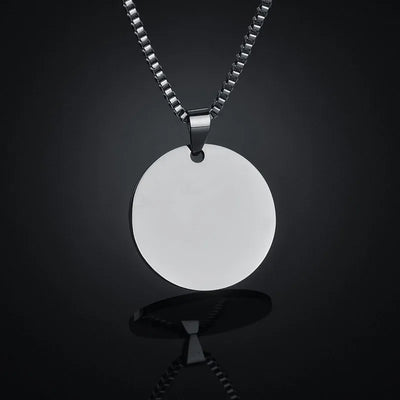 Sifisrri Engrave Picture Necklace Personalized Stainless Steel Jewelry For Women Men Customized Round Pendant Family Text Gift