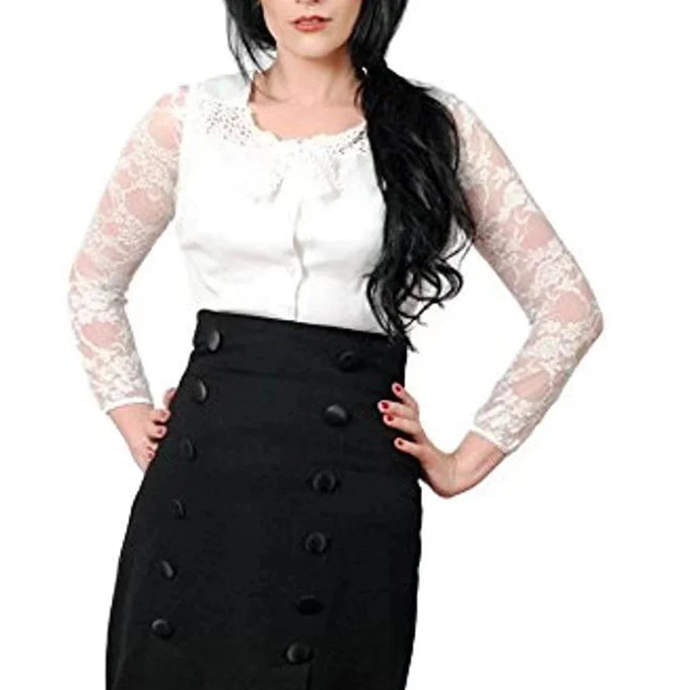 Women's Mesh Lace See Through Crop Tops