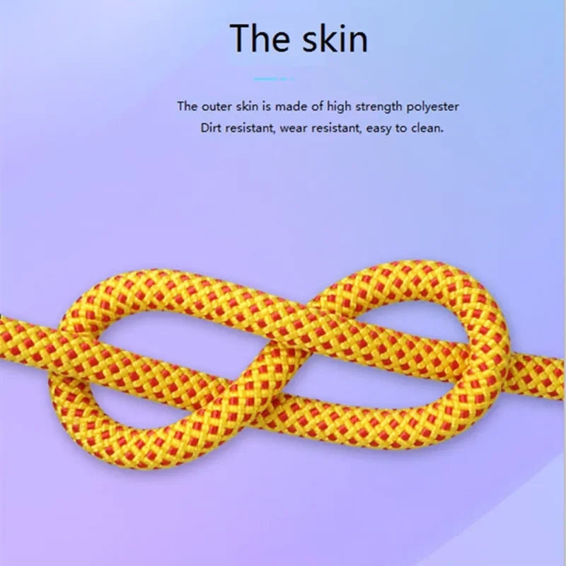 8mm Climbing Rope Outdoor Tree Rock Equipment Mountaineering Lifeline Emergency Survival Safety Gear Escape Rescue Static Rope