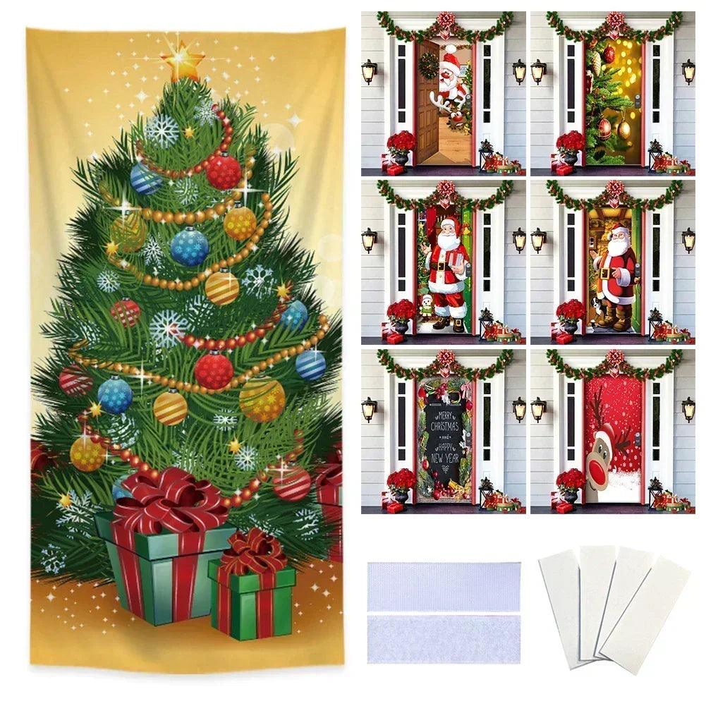 Home decor holiday door cover eye-catching designs decoration for indoor outside