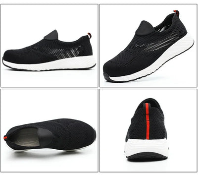 Steel Toe Anti-Puncture Men's Safety Shoes Summer Lightweight Breathable Work Safety Shoes Men Women Work Sneakers