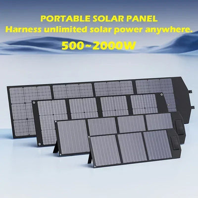 Flexible, Foldable, High Efficiency Solar Panel, Travel & Phone & Boat, Portable 12V 2000w 1500w 1000w 500w Solar Panel Kit