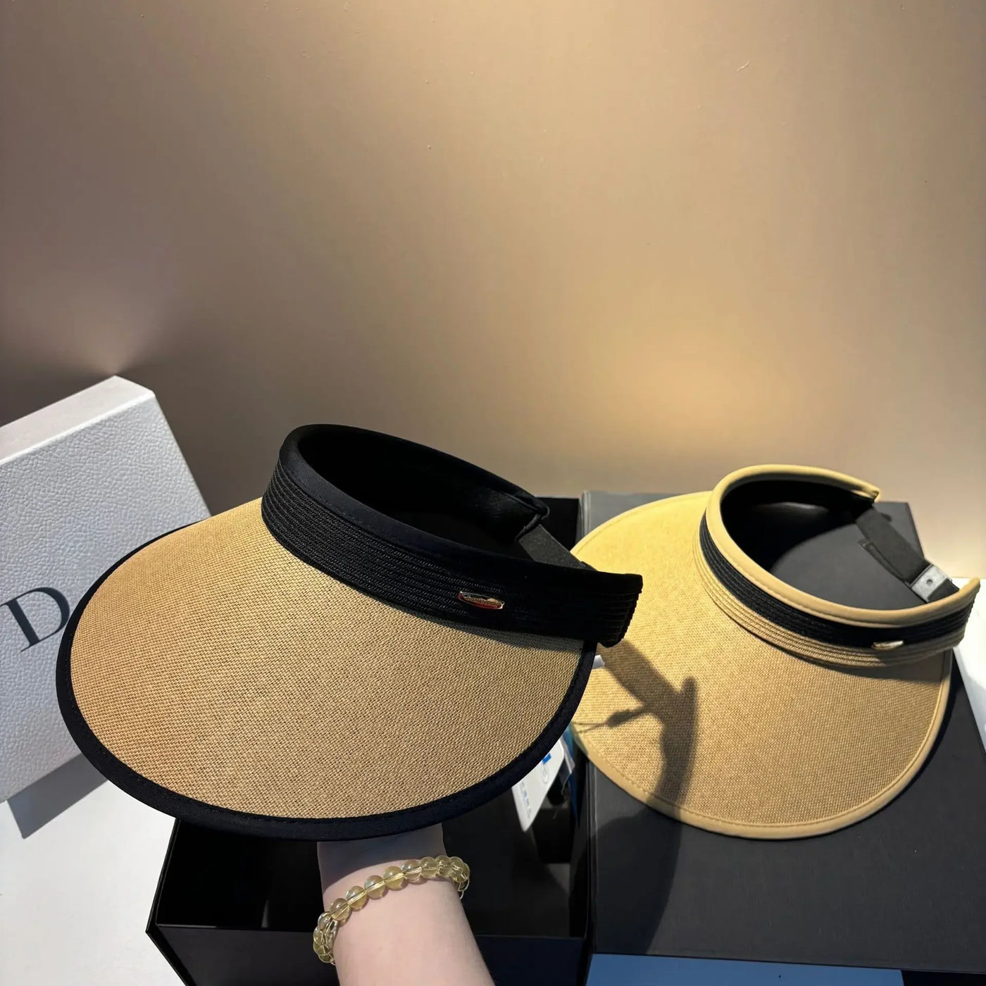 Luxury Panama Sunscreen Sun Hats for Women Big Brim Straw Hat UV Protection Adjustable Sports Summer Tennis Golf Empty Top Hat