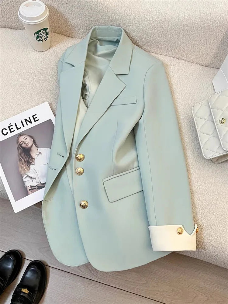 autumn long sleeve blazers outwears women 2025 fashion casual office lady jackets coats elegant
