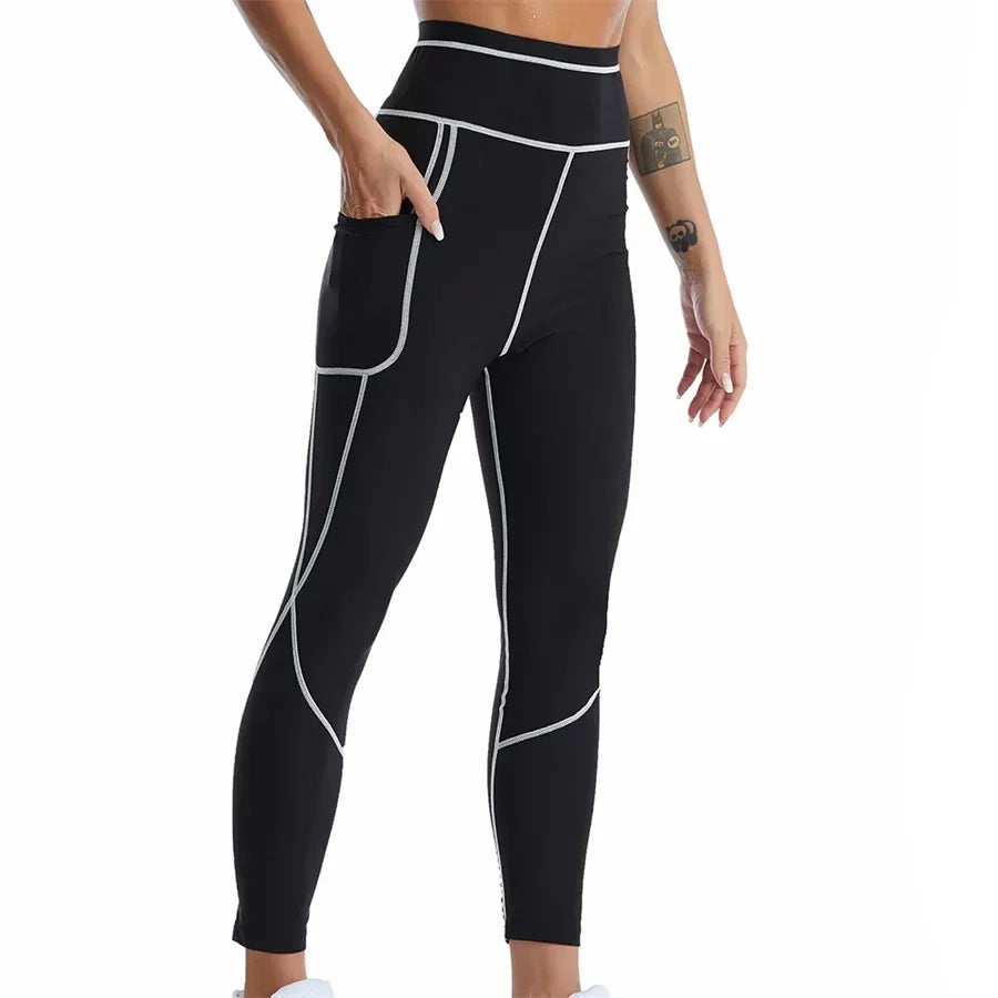 Hot Sauna Suit Sauna Sweat Pants Hot Thermal Sweating Shapers Women Weight Loss Fat Burning Corset Body Shaper Slimming Coats