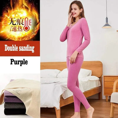 Thermal Underwear for Women Men - 2 Pack Sets Ultra Soft Long Pajama Set-Warm Base Layers with Fleece Lined for Cold Weather