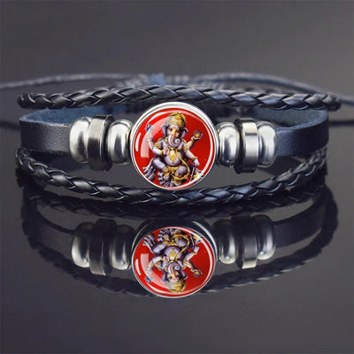 Hinduism God Bracelets Ganesha Vishnu Shiva Amulet Bracelet for Men Women Goddess of Kashmi Wealth Bangle India Buddhism Jewelry