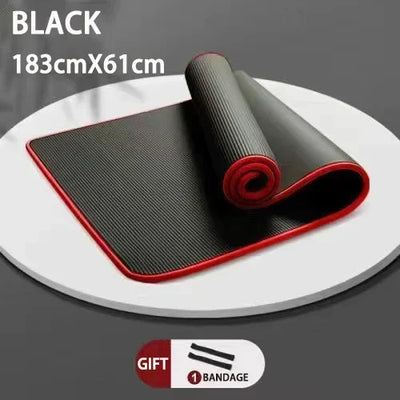 10MM Extra Thick 183cmX61cm Yoga Mats NRB Non-slip Exercise Mat Fitness Tasteless Pilates Workout Gym Mats With Bandage