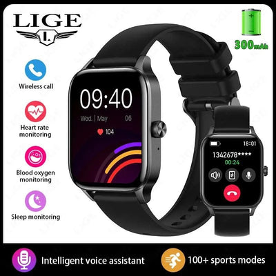 LIGE Fashion Smart Watch Women 1.85” HD Screen Custom Watch Face Women’s Health Monitor Watch Bluetooth Call Sports Smartwatches