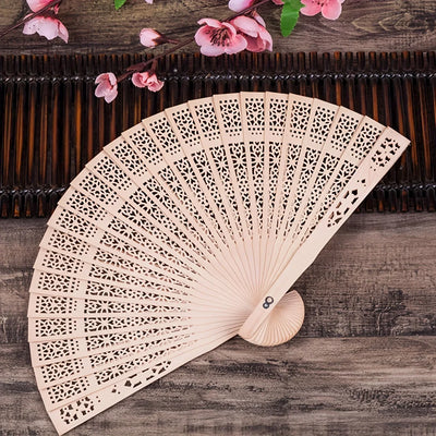 1pc-Elegant wooden folding hand fan favored by fans, favored by wedding parties and performances