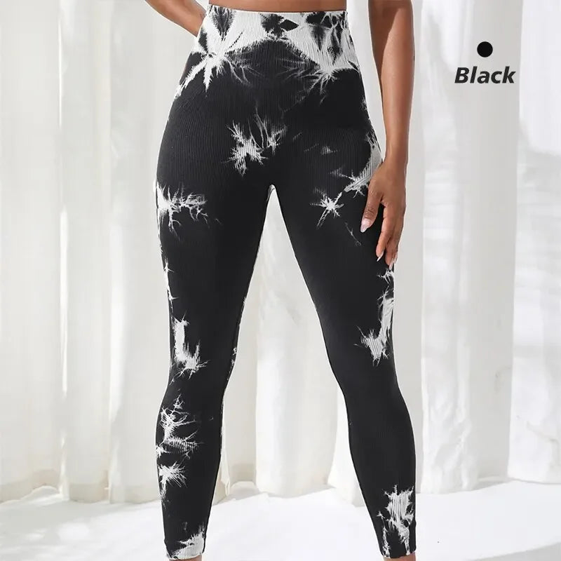 Tie Dye Seamless Leggings for Women High Waist Yoga