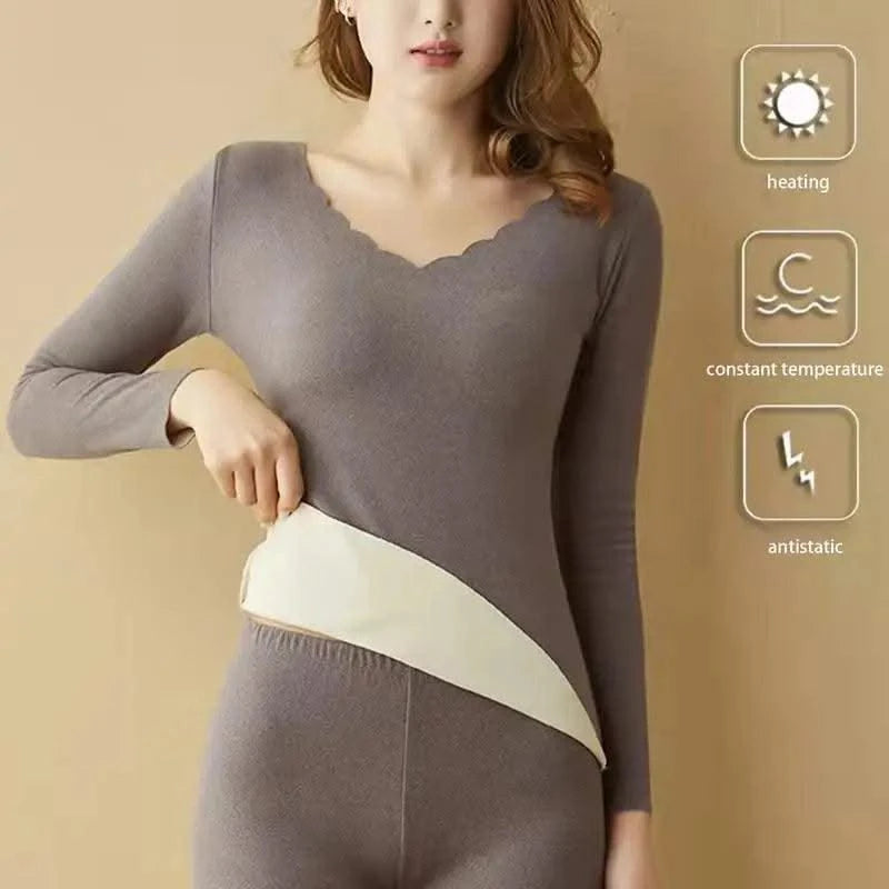 Womens Thermal Underwear Long Thermal Underwear Shirt Soft Elastic Warmth Shirt Winter Underwear Comfortable for Women