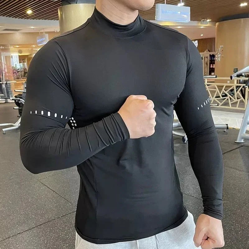 Gym T Shirt Men's Long Sleeve Compression Shirt Quick Dry Training Top Male Muscle Workout Running Clothing