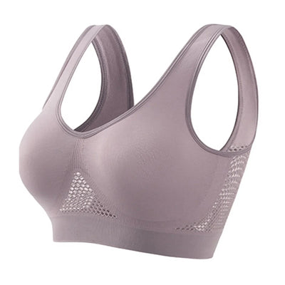 Breathable Sports Bra Top Fitness Women Brassiere Removable Padded Sport Bra Running Gym Seamless Push Up Bras