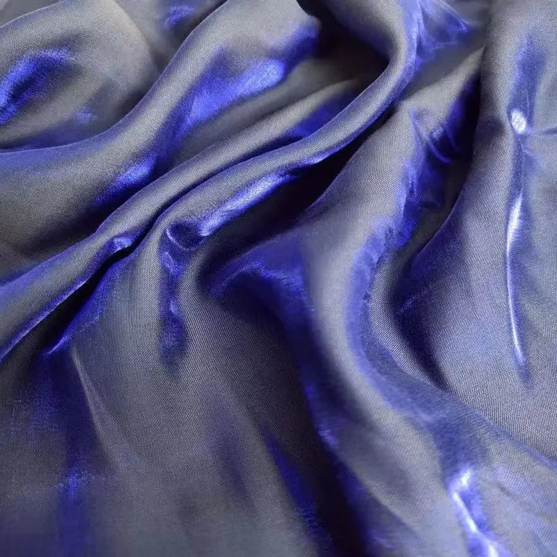 Mermaid Texture Gradient Reflective Fabric Illusion By The Meter for Shirt Full Dress Hanfu Clothing DIY Sewing Soft Cloth White