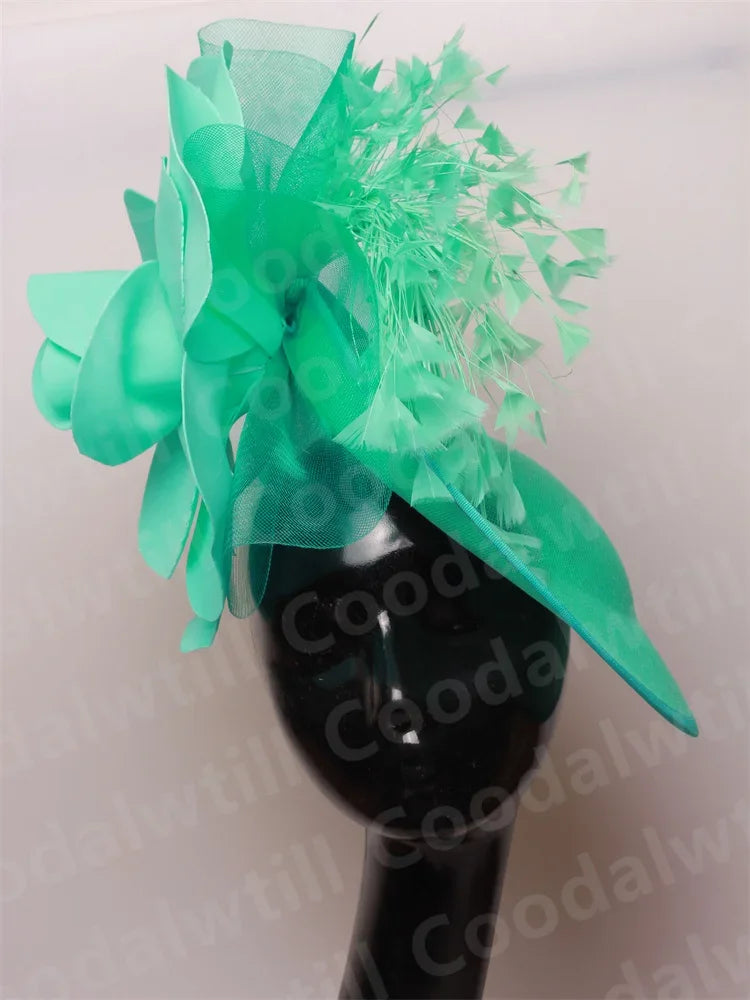 Royal Ascot Big Fascinator Derby Hat Women Kentucky Derby Headpiece Flower Wedding Fascinators Hats Hair Clip Ladies Chapeau