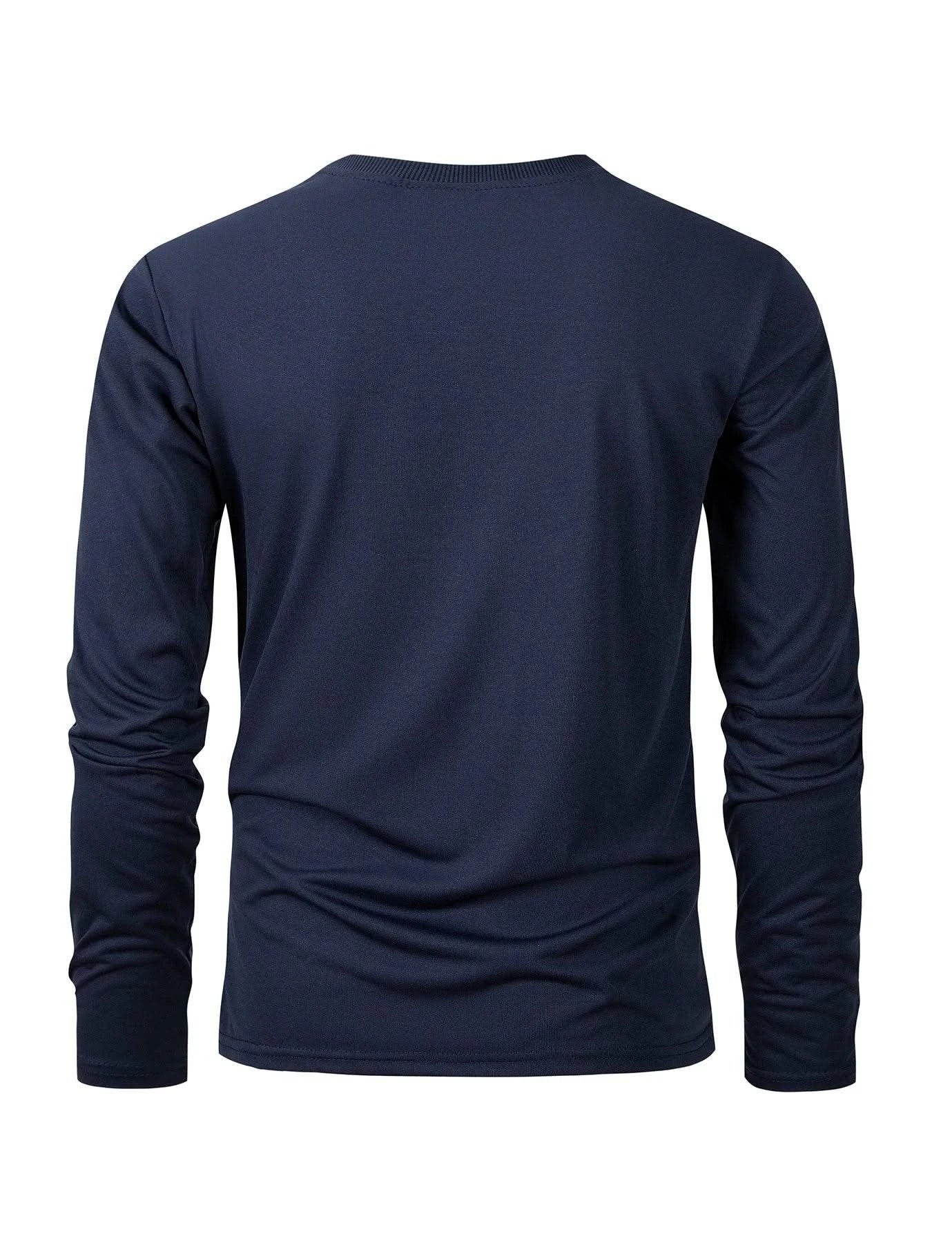 Men's Casual Round Neck Moisture Wicking Long Sleeve T Shirts | Tees Male | Tops | Sports | Comfortable Men's Wear