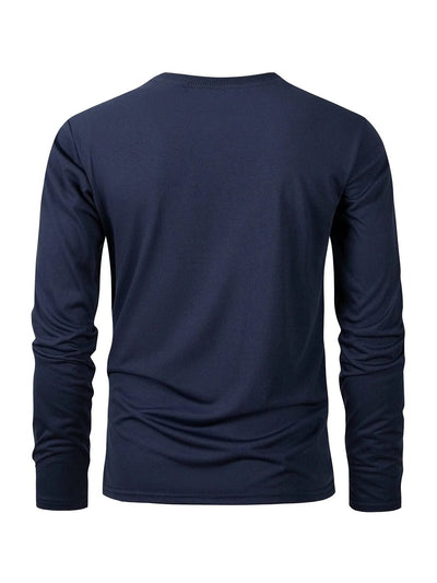 Men's Casual Round Neck Moisture Wicking Long Sleeve T Shirts | Tees Male | Tops | Sports | Comfortable Men's Wear
