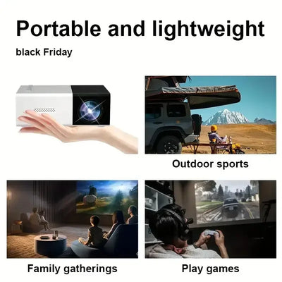Hd 1080P Portable Smart Projector - Ideal for home theater and outdoor use, compatible with mobile phones perfect for parties