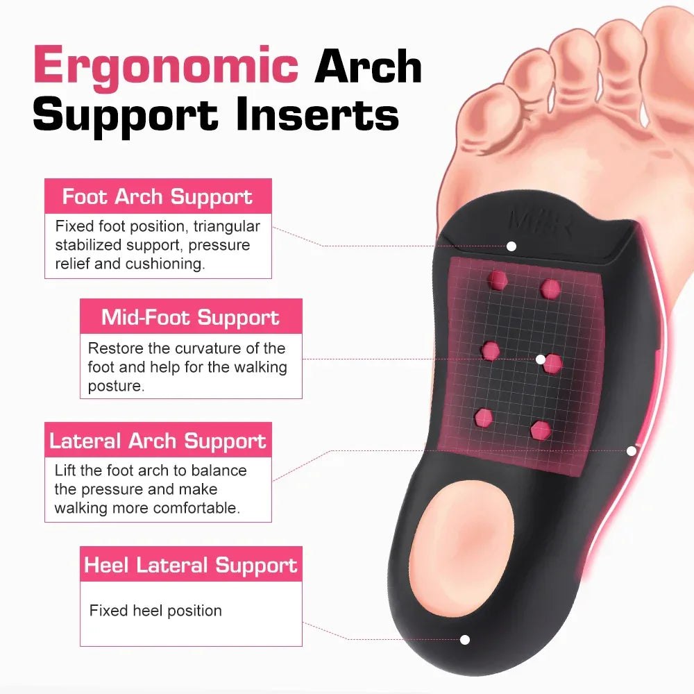 Orthopedic Arch Support Insoles for Flat Feet & X/O Legs Correction - Pain Relief Plantar Fasciitis Insoles for Men and Women