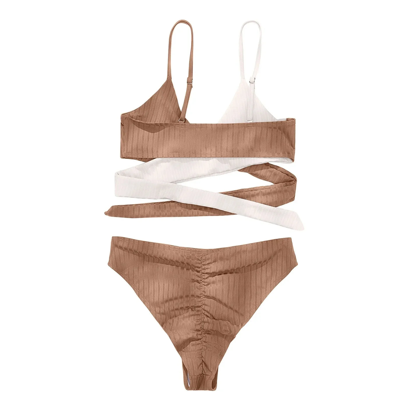 Summer Ladies Sexy High Waist Print Two Piece Bikini Sets Biquini Women Swimsuit Clothing Set Color Block Mujer Swimwear Suits