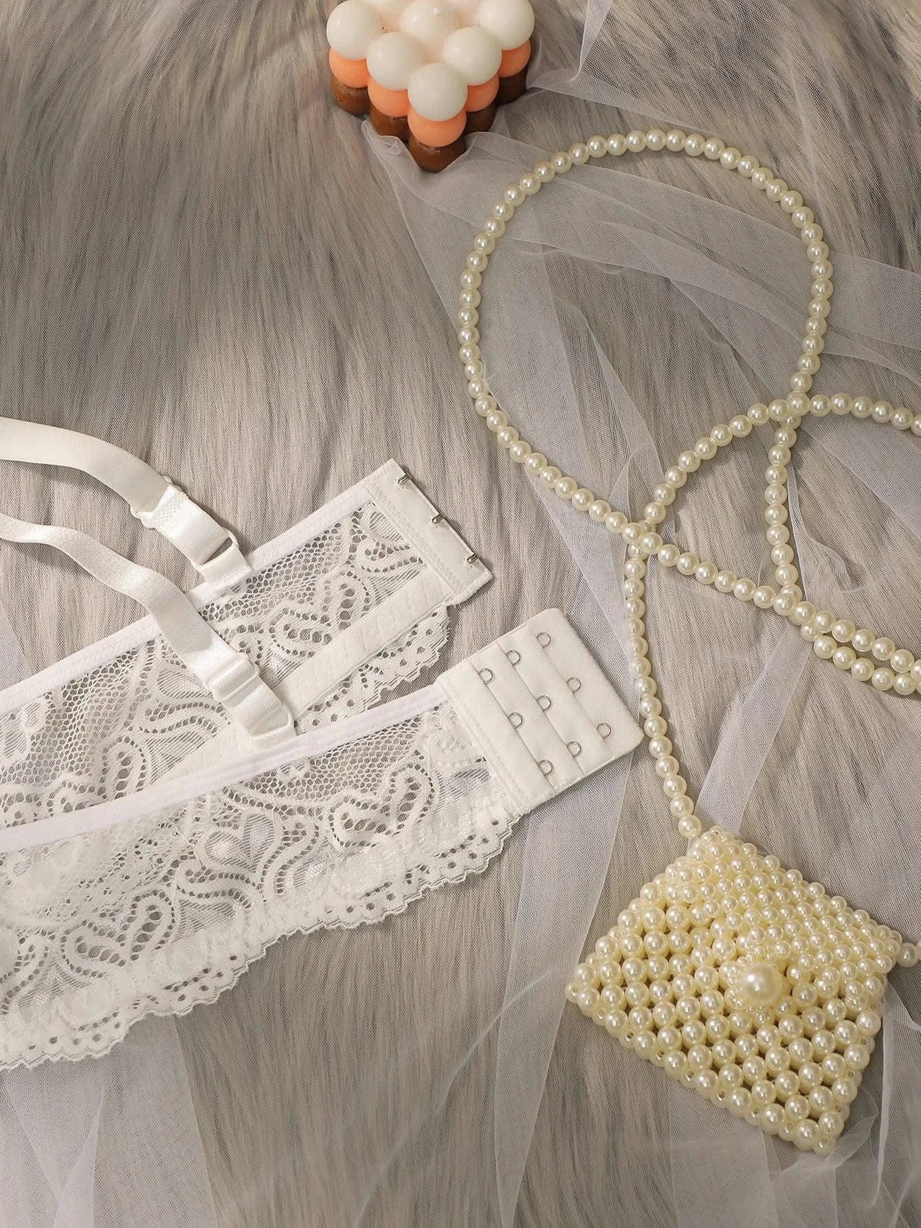 Women's plus size bra embroidered lace flower without steel